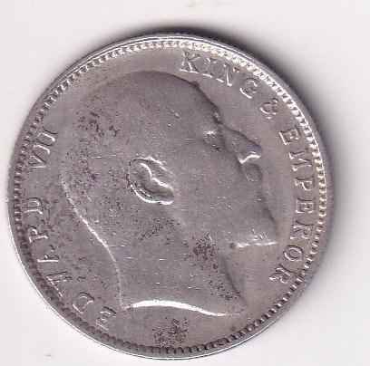 British-India 1 Rupee 1910 - Edward VII Rare Silver Coin #V-226