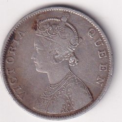 Alternative view of British-India 1 Rupee 1862 - Victoria Rare Silver Coin #V-221