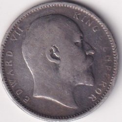 Alternative view of British-India 1 Rupee 1907 - Edward VII Rare Silver Coin #V-225