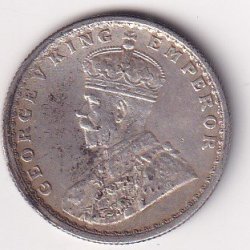 Alternative view of British - India  ½ Rupee 1934- George V Rare Silver coin #V-233