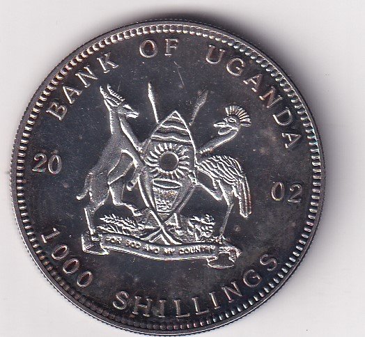 Uganda 1000 Shillings 2002 - Goalkeeper Rare Silver Coin #V-210