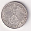 Germany 2 Reichsmark 1937 - Paul von Hindenburg Rare swastika(卐) Mark Silver Coin #V-236