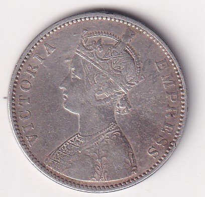 British-India 1 Rupee 1879 - Victoria Rare Silver Coin #V-218