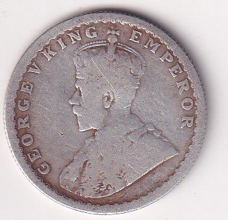 British-India  ½ Rupee 1915 - George V Rare Silver Coin #V-248