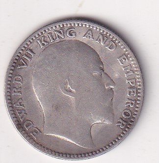 British-India ½ Rupee 1909 - Edward VII Rare Silver Coin #V-265