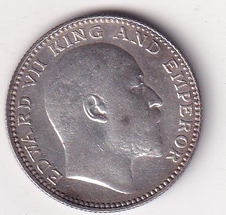 India - British ½ Rupee 1907 - Edward VII Rare High Grade Silver Coin #V-417 - Image 2