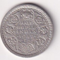 India - British  ½ Rupee 1942 - George VI Rare Silver Coin #V-427