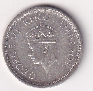 India - British ½ Rupee 1944 - George VI Rare Silver Coin #V-429 - Image 2