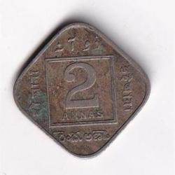 Alternative view of BRITISH INDIA TWO ANNA 1934 GEORGE V RARE COIN #I-109