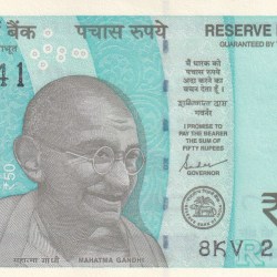 214541 Fancy Number 50 Rupees Governor Shaktikant Das Rare UNC Note