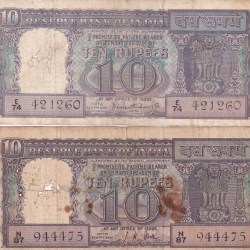 10 RUPEES DIAMOND ISSUE OLD 2 DIFFERENT GOVERNOR 2 NOTE SET