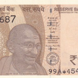 Star Reverse 786 Fancy Number 10 Rupees Governor Sanjay Malhotra Rare Note