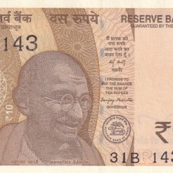 143143 Fancy Number 10 Rupees Governor Sanjay Malhotra Note