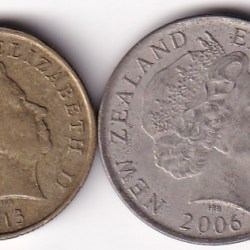 Alternative view of NEW ZEALAND 4 Different COIN (2 dollar to 20 cent) Coin SET#I-146