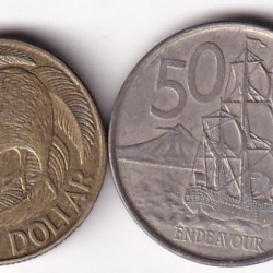 NEW ZEALAND 4 Different COIN (2 dollar to 20 cent) Coin SET#I-146