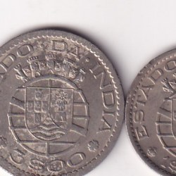 Alternative view of India, Portuguese 4 Different Coins Set ( 600 ,300, 100, 60) Escudo Rare 4 COINS SET # 1015