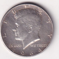 1964 AMERICA ½ Dollar "Kennedy Half Dollar" 90% Silver Coin # 1016