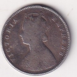 Alternative view of 1897 VICTORIA HALF RUPEES BRITSH-INDIA HOOK REMOVED COIN RARE SILVER # 1018