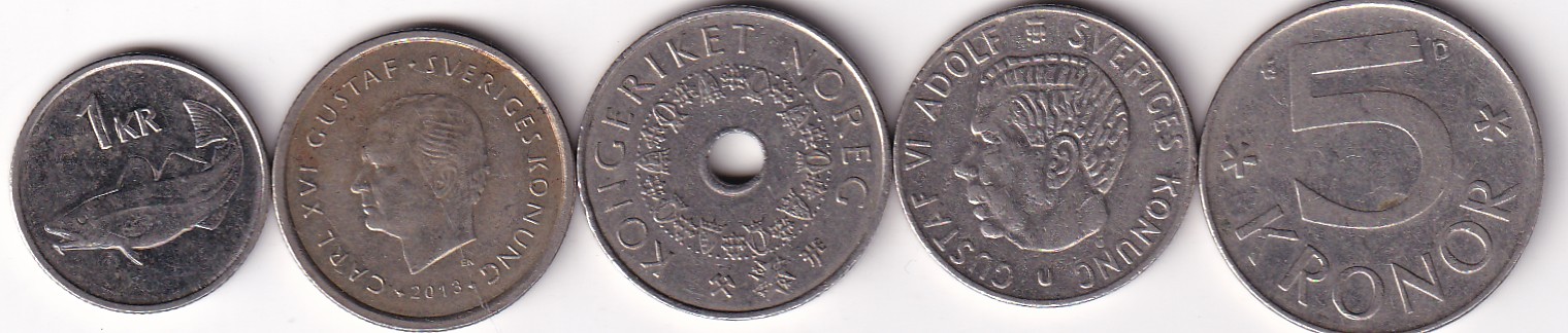 SWEDEN 5 Different KRONER RARE (5 COIN SET) #I-154 - Image 2