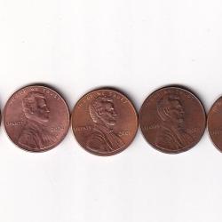 Alternative view of AMERICA ONE CENT 5 DIFFERENT COMMEMORATIVE COIN SET #I-155