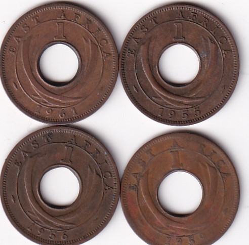 East Africa 4 Different Dates One Cent Coin Set #I-162