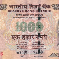 ENDING 786 FANCY NUMBER 1000 RUPEES GOVERNOR Y.B REDDY RARE NOTE