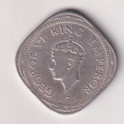 Alternative view of 2 Annas 1947 - George VI RARE COIN # I-216