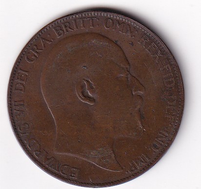 United Kingdom 1 Penny 1907 Edward VII Rare Coin #I-184 - Image 2