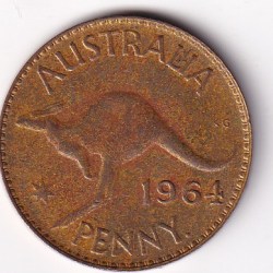 Australia 1 Penny 1964 Elizabeth II Rare Coin #I-188