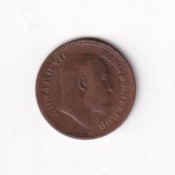 Alternative view of British India ½ Pice 1910 Edward VII Rare Coin #I-213