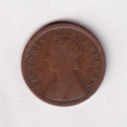 Alternative view of British India ½ Pice 1890 Victoria Rare Coin #I-214