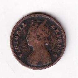 Alternative view of British India ½ Pice 1898 Victoria Rare Coin #I-225