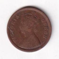 Alternative view of British India ½ Pice 1862 Victoria Rare Coin #I-226