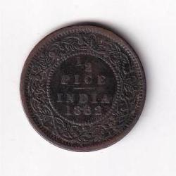 British India ½ Pice 1862 Victoria Rare Coin #I-227