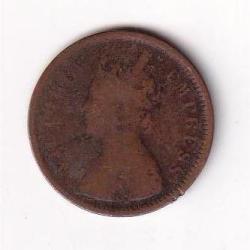 Alternative view of British India ½ Pice 1893 Victoria Rare Coin #I-228