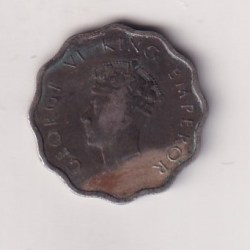 Alternative view of 1938 GEORGE SIX ONE ANNA RARE DATE COIN # I-246
