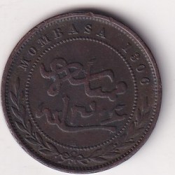 Alternative view of Kenya › Mombasa 1 Pice 1888 RARE COIN # I-271