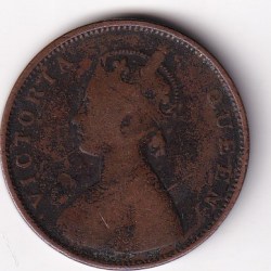 Alternative view of British India Half Anna 1862 Victoria Rare Coin #I-281