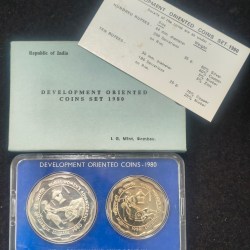 1980 Rural Woman's Advancement ( 2 Coins Set) with box Bombay mint Rare set