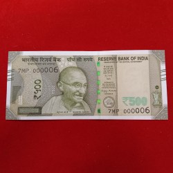500 Rs Rare Fancy Number Note 000006 Gem Bunc Condition 2025 Year Sku 03