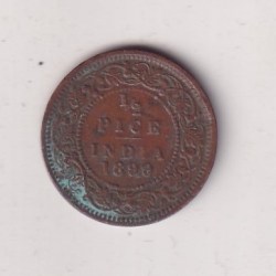 British India ½ Pice (1899) Victoria Rare Coin #I-290