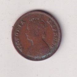 Alternative view of British India ½ Pice (1899) Victoria Rare Coin #I-290