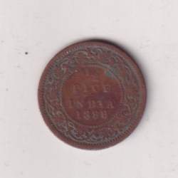 British India ½ Pice (1899) Victoria Rare Coin #I-293