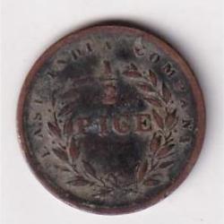 Alternative view of British India ½ Pice 1853 Victoria Rare Coin # I-287