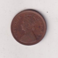 Alternative view of British India ½ Pice (1887) Victoria Rare Coin #I-295