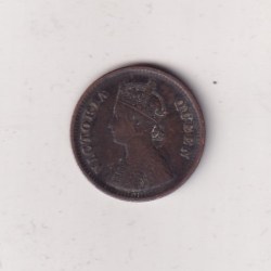 Alternative view of British India ½ Pice (1862) Victoria Rare Coin #I-296