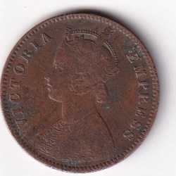 Alternative view of British India ¼ Anna 1891 Victoria Rare Coin # I-289