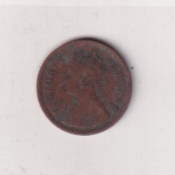 Alternative view of British India ½ Pice (1887) Victoria Rare Coin #I-297