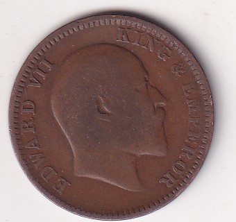 India - British ¼ Anna 1909 - Edward VII Rare Coin #I-299 - Image 2