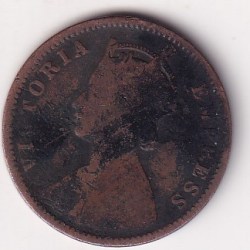 Alternative view of India - British ¼ Anna 1882 - Victoria "VICTORIA EMPRESS" Rare Coin # D - 9